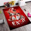 Soccer Team Player Collage Red Tone Print Area Rug Sport Theme Non‑Slip Rectangular Floor Mat Home Decor For Gaming Bedroom