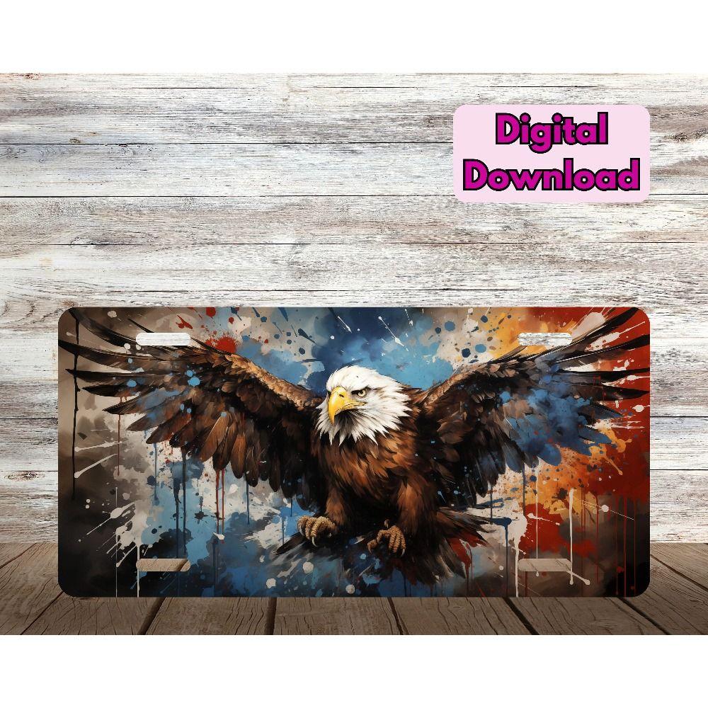 

Vintage Metal Eagle Wall Art, American Flag Splash Paint, Modern Home Decor 30x15cm