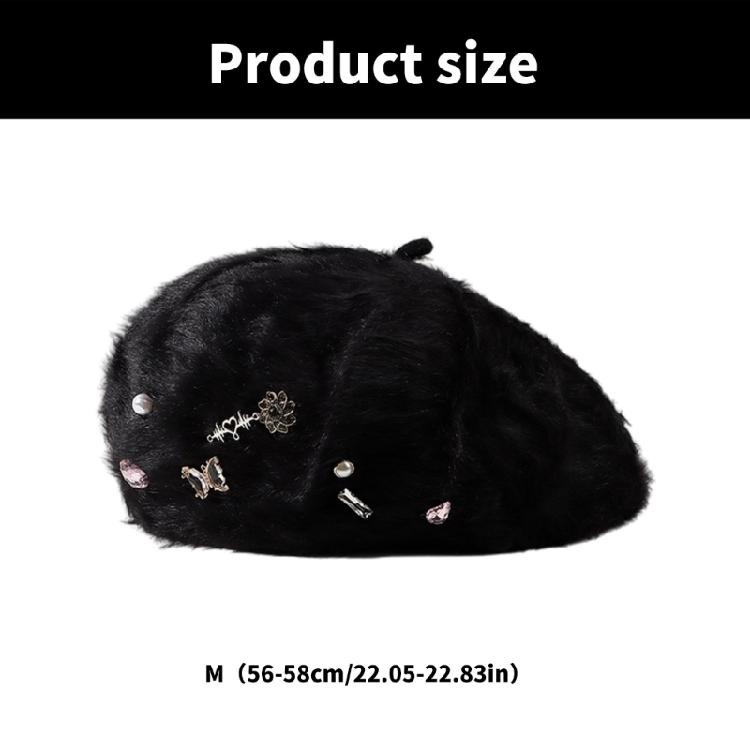 Pearls Stylish Cabbie Hat for Men Hat Furry Vintage Cabbie Caps Unisex Headwear Autumn Winter Hat for Daily Wear
