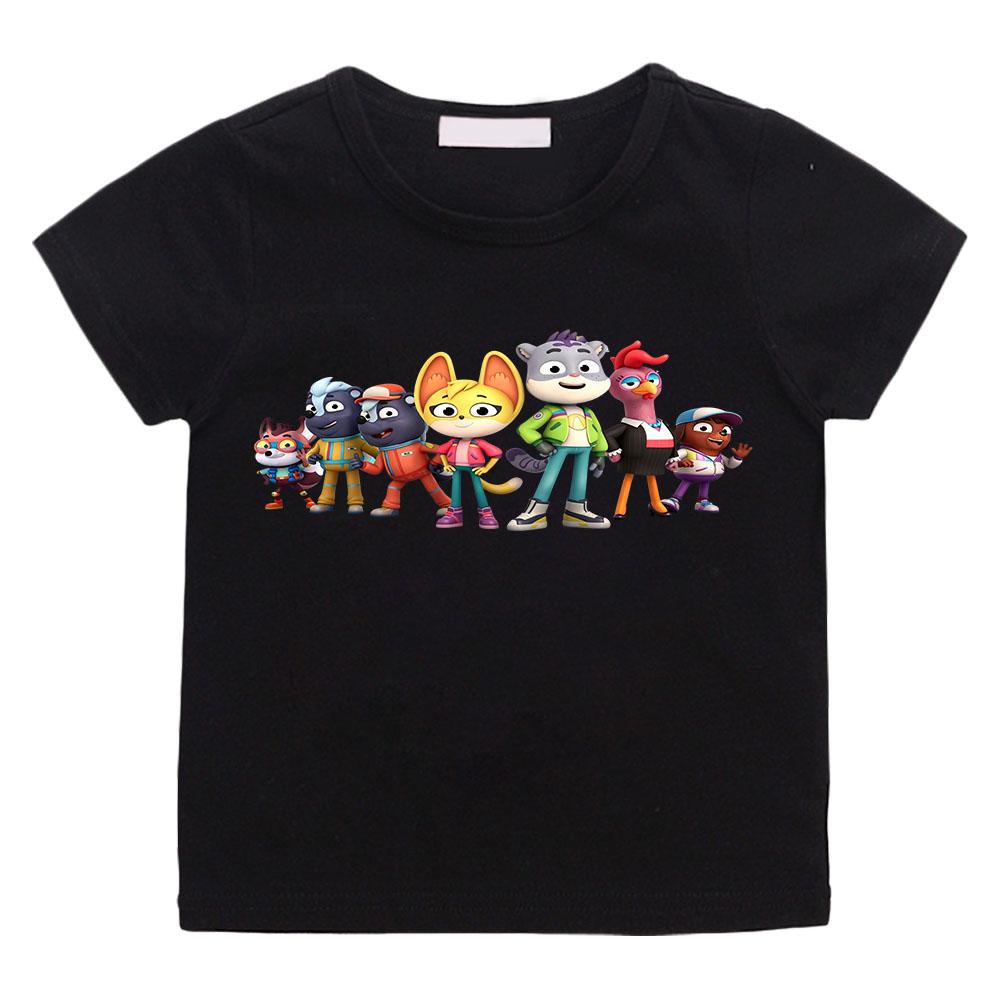 

2026NEW The Creature Cases Kids T-shirt 100% Cotton Cartoon Print 2-12 Years Unisex Fashion Soft Short Sleeve O Neck Casual Tops 100 чёрный