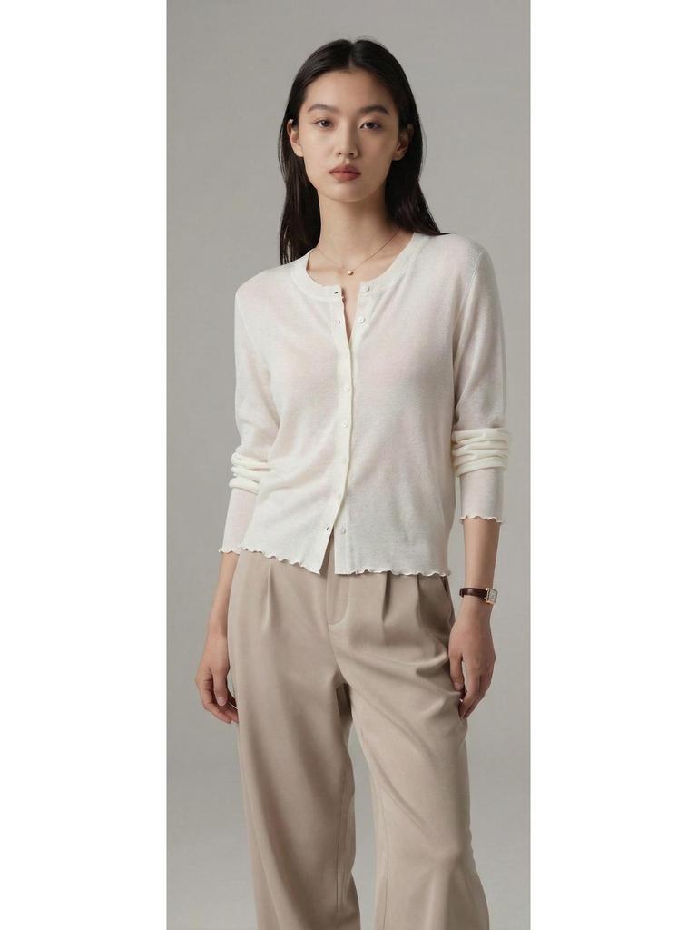 2026 Hangzhou Women's Summer Mulberry Silk Lyocell Cardigan T-shirt: Sun Protection & Body Concealment