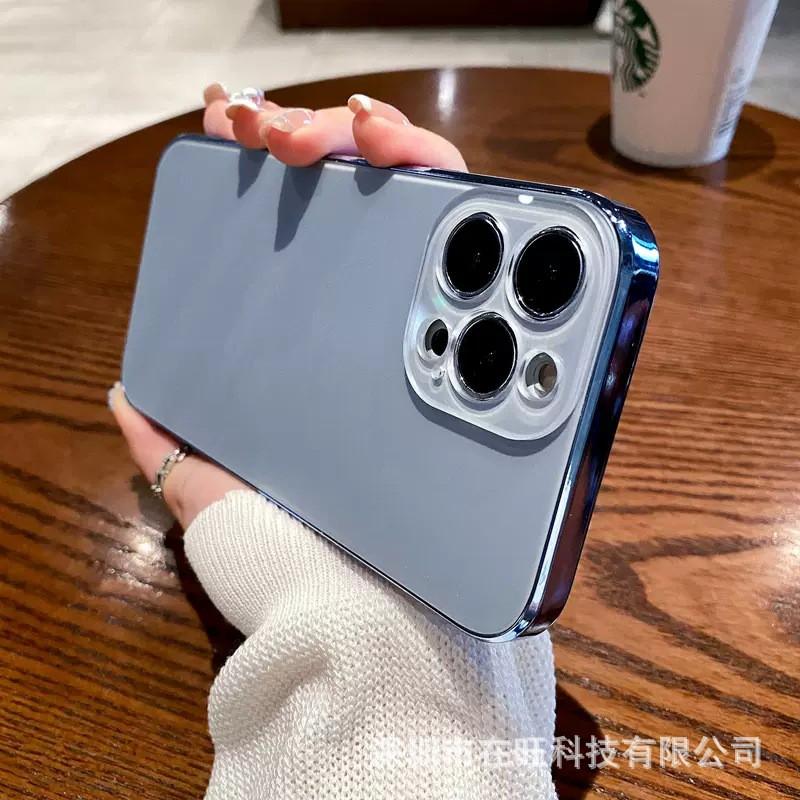 Matte Phone Case IPhone 15 Pro Max 14 13 12 Series Shockproof Anti-fingerprint Protective Cover With Electroplated Lens