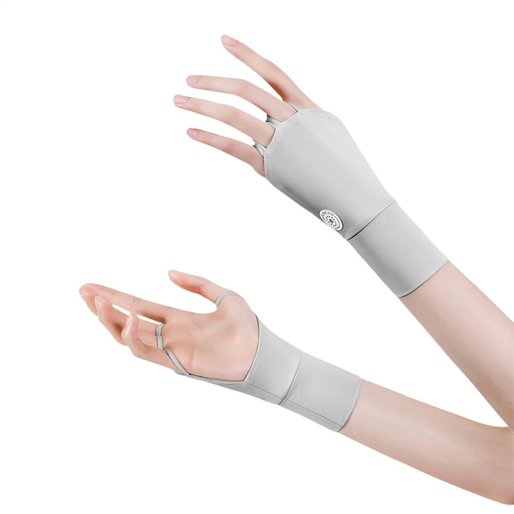 Women Protector Golf Gloves Cool Breathable Half Finger Glove Ice Silk Wrist Wristband Ice Silk Mittens Outdoor