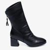 Fashion Leather Middle Heel Mid Calf Shoes Woman Winter 2025 Novelty Trend Demi-season Chic and Elegant Sale Half High Boots for Women