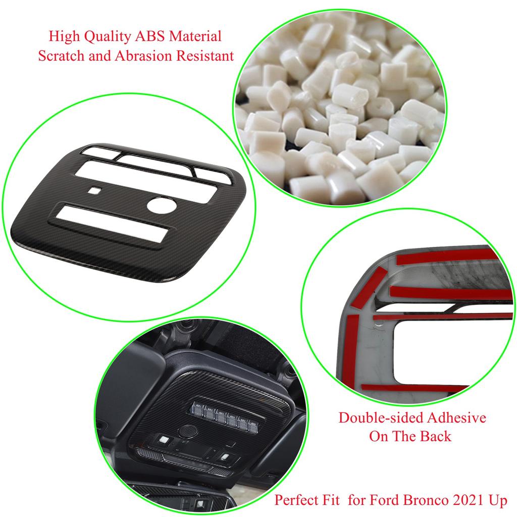 Car Front Reading Light Lamp Panel Decoration Cover Stickers Frame for Ford Bronco  2022 2023 Interior Mouldings