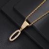 26 English Women'S Letter Pendants Necklace Twist Chain Zircon Letter Pendants Jewelry