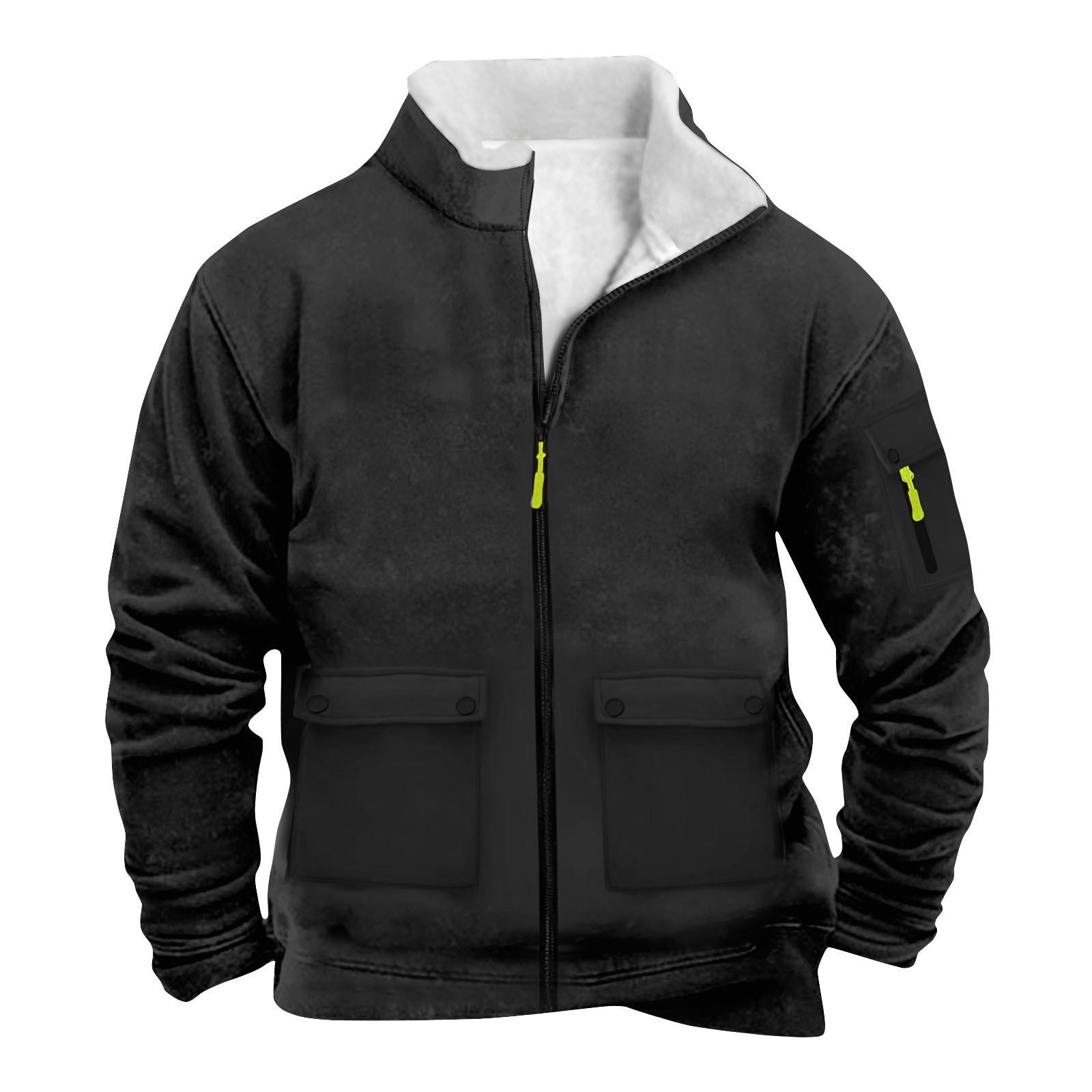 Men s Solid Color Zipper Pocket Zipper Sweatshirt Jacket Men s Sports Large Size Casual Sweatshirt Jacket L 2287₽
