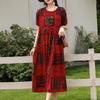 Women's Boho Print Maxi Dress, Loose Casual Short Sleeve Summer Dress (XL-5XL)