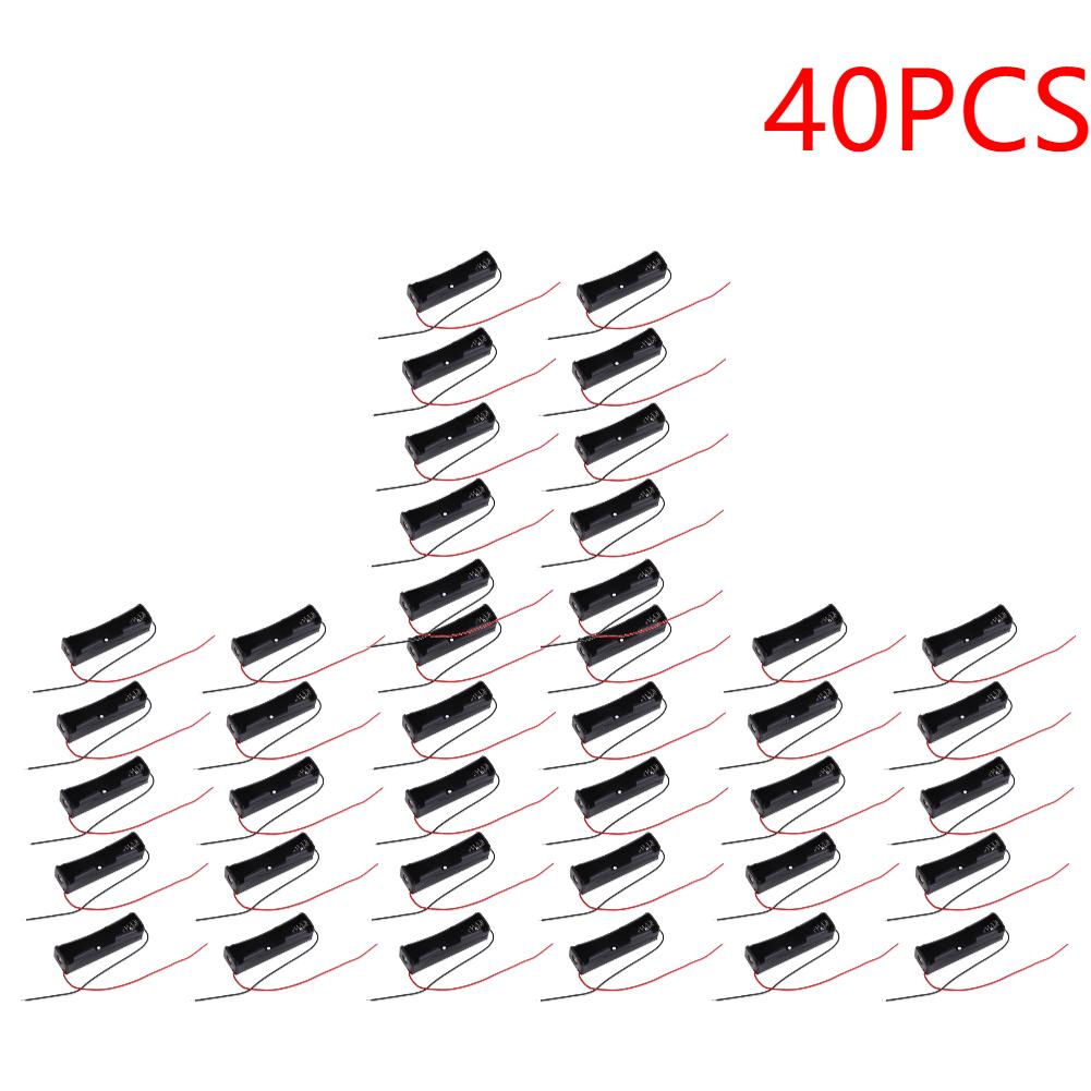 10-50PCS Plastic 18650 Battery Storage Box Case 1 Slot Way DIY Batteries Clip Holder Container With Wire Lead For 18650 Battery