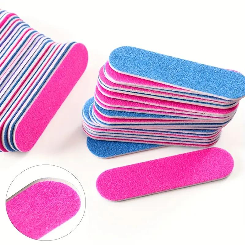 100pcs Double Side Nail Files Mini Wood Sanding Buffer Block Set For Gel Polish Manicure Pedicure Salon Nail Art Tools