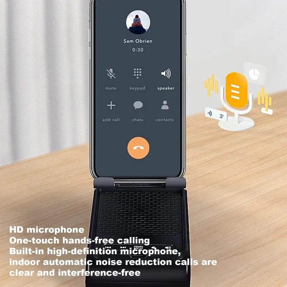 Stojan na mobilný telefón Skladacia pevná nabíjačka reproduktorov Bluetooth so stereo U slotom pre diskovú kartu Nastaviteľná výška Voľné uhly Stojan na tablet