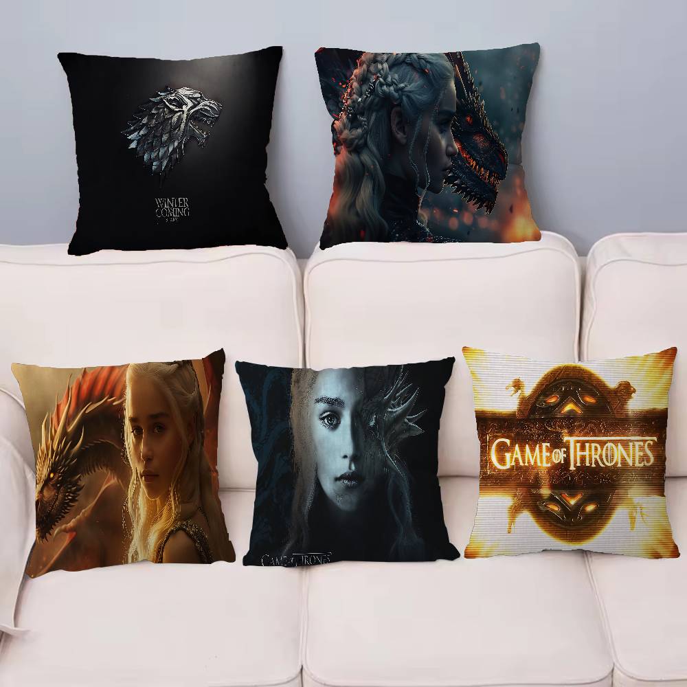 Funda de Almohada para Cojín Película G-Juego de Tronos Funda de Almohada Sala de Estar Sofá Decoración del Hogar Personalizada