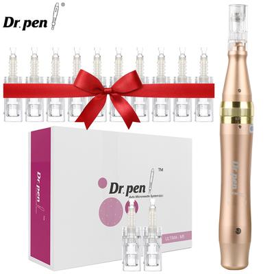 M5W Rechargeable Microneedling Pen Anti-Wrinkle Acne Scar Removal Derma Roller Micro Needle MTS Beauty Skin Care With 10Pcs Needles Cartridges