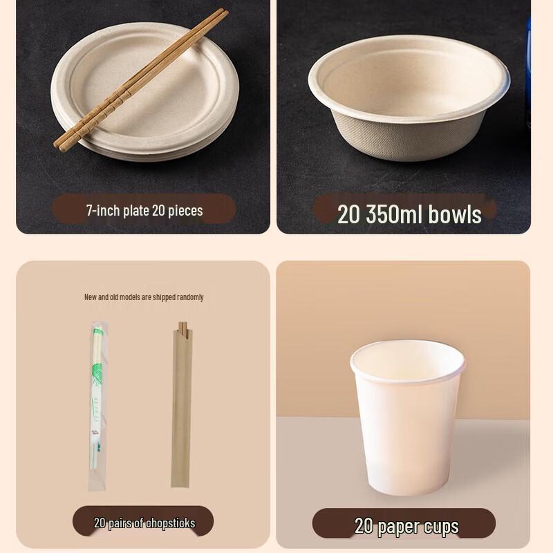 Beiyipin Disposable Biodegradable Paper Tableware Set