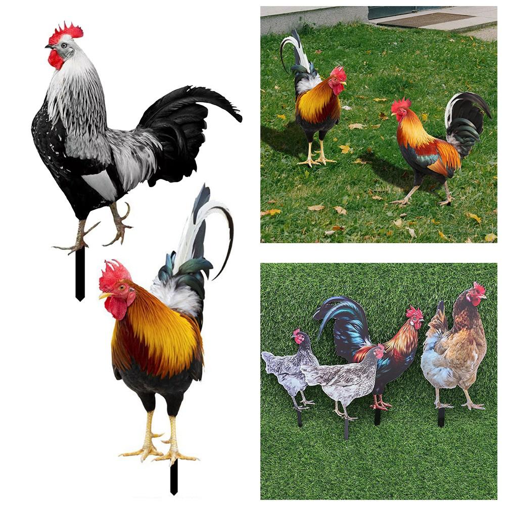 Chicken Decorations Garden Statues Yard Art Outdoor Use