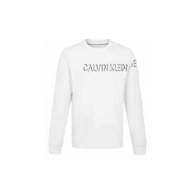 Calvin Klein Casual Crew Neck Simple Color Block Letter Pullover Sweatshirt Men Sweatshirt White ZM02084-YAF