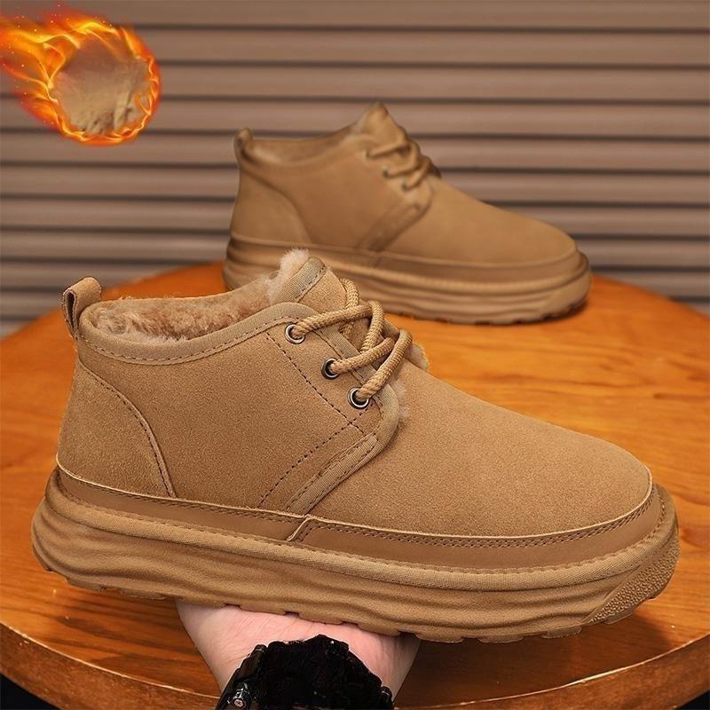 Хлопковая обувь Зимние ботинки Ботинки на флисе и с утолщенной подошвой Универсальная обувь Мужские ботинки на толстой подошве и больших размеров 37 верблюд 1870₽