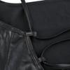Women 's Sexy Suspender Mid-length Dress Fashion Solid Color Leather Bandage Backless Skinny Split Dress