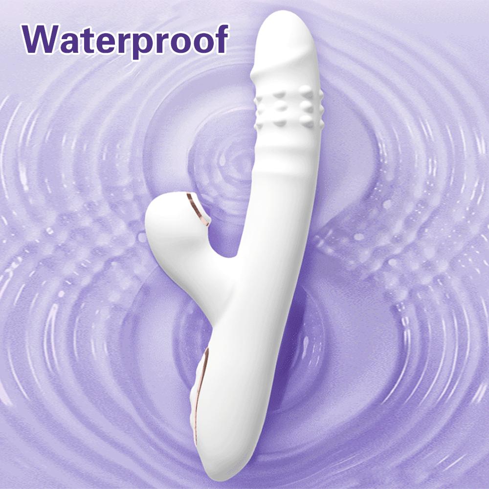 Dildo Vibrante con Movimento Spingente con molteplici modalità di vibrazione/succhiamento, Giocattoli Sessuali Multifunzione Impermeabili Spingenti, con Leccata