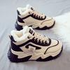 Fleece and thicker warm high-top cotton shoes for women's 2025 winter new versatile and popular student Xiaobai sports dad shoes