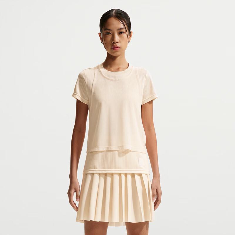 

Nike Women s IF0525 Layered Knit Crew Neck T-Shirt L