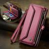 CaseMe (C36) Crossbody Wallet Case For iPhone 13 14 15 16 Pro Max Zipper Wrise Multi-functional Flip PU Leather Card Slots Holder Cover Protector