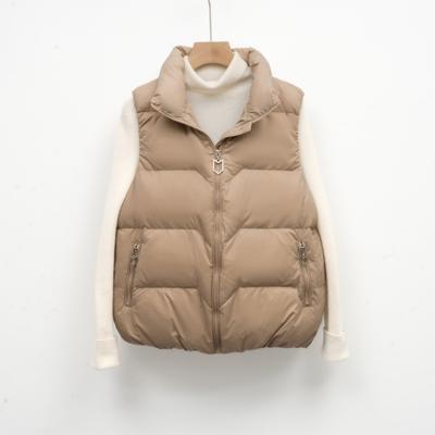 Autumn and Winter Women's Loose Stand-up Collar Waistcoat Women's Vest Simple Duck Down Jacket