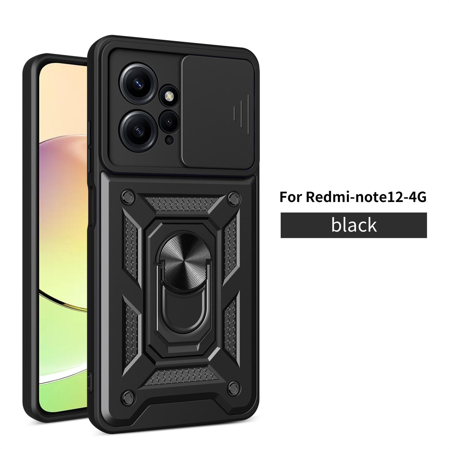 

Красный Note 12 4G Автомобильный Магнитный Держатель Кольцо Чехол Для Xiaomi Redmi Note12 4G Камера Ударопрочный Бронированный Чехол Redmi Note12 4G