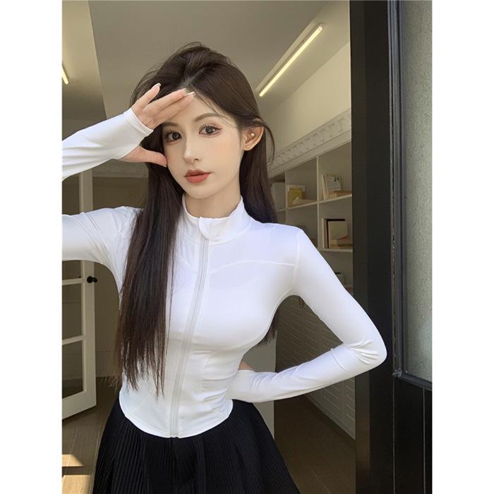 

Женская летняя куртка для йоги Guogan 2024, быстросохнущая, дышащая S белый