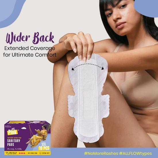 PINQ POLKA Gorący Róż Podpaski Higieniczne 40 Szt. | Jak Widać W Shark Tank| Bawełniane Uczucie Bez Podrażnień | Ochrona Przed Przeciekaniem| Podpaski z Boczkiem dla kobiet