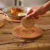 8-10cm Rattan Cup Mat 6Pcs Drink Coasters Set for Kungfu Tea Accessories Round Tableware Placemat Dish Mat Rattan Weave Cup Mat Cup Holders 5