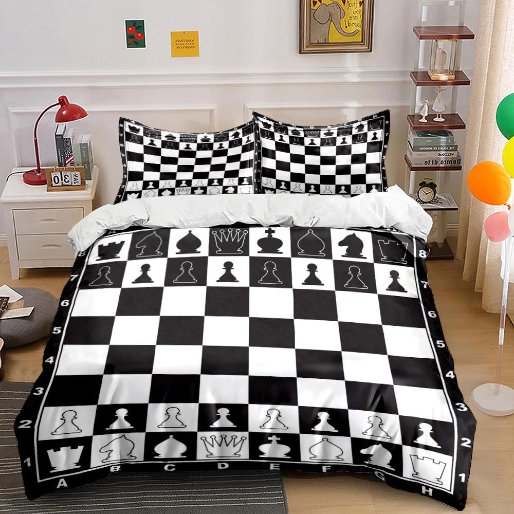 Chess Set Three-Piece Bundle Multiple Sizes Kid'S And Adults' Bedroom Exquisite 3Pc Bedding Set, Gift