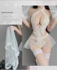 Manyan Valentine's Sexy Deep V Lace Bridal Lingerie Suit 8711