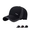 Keep Warm Men Baseball Cap Earflap Winter Snapback Hat Simple Ear Protection Peaked Cap  Autumn