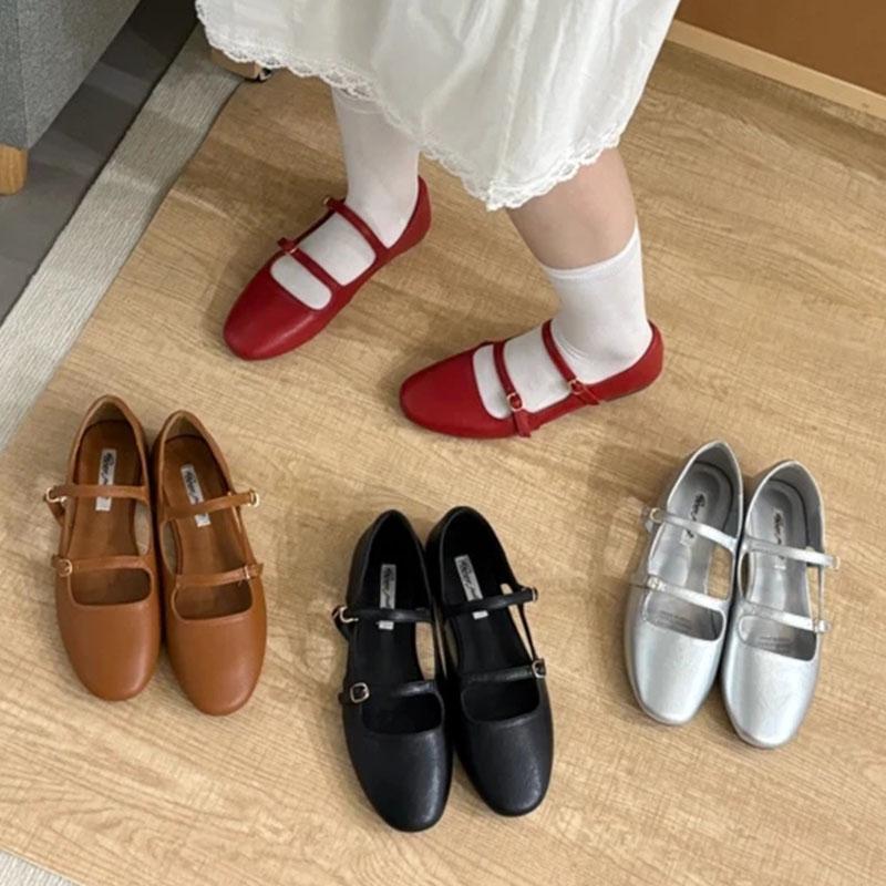Fashion Female Buckle Strap Footwear New In 2025 Women Mary Janes Flats Shoes Summer Spring Fashion Shallow Ladies Flats With Shoes