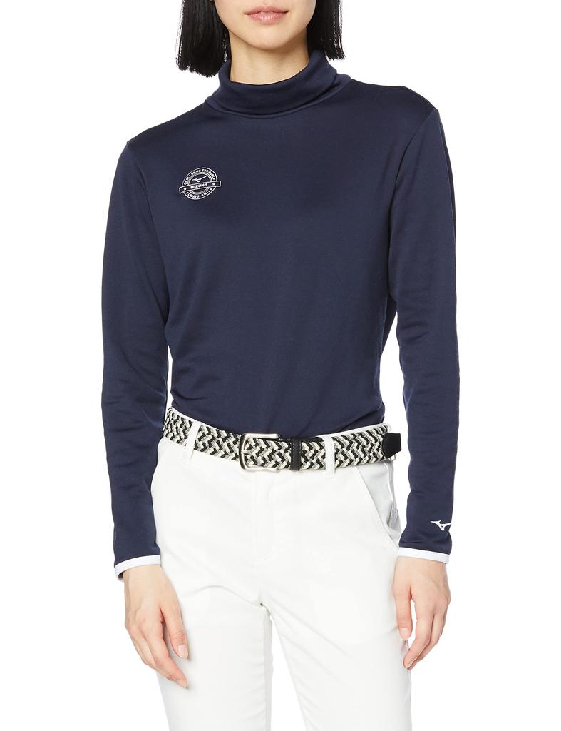 Golfklær Breath Thermo Termisk Rullekragetopp Fuktabsorberende Varmegenererende Materiale Stretch E2MA1732 Dyp Marineblå L [Mizuno] Dame