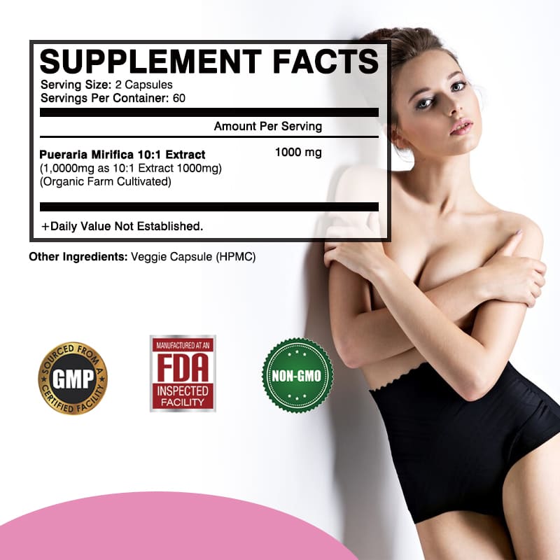 GREVIP Pueraria Mirifica Supplement, Containing a 10:1 Concentrated Extract, All-natural, Immune Support.