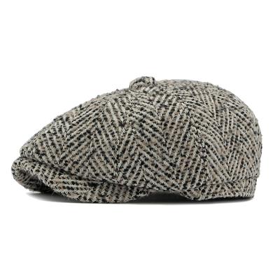 Berretto da uomo autunno inverno lavorato a maglia berretto da strillone britannico berretto ottagonale berretto femminile