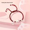 Handmade 999 Sterling Silver Cat Bracelet for Women - Red Woven Rope, Gift for Little Girls