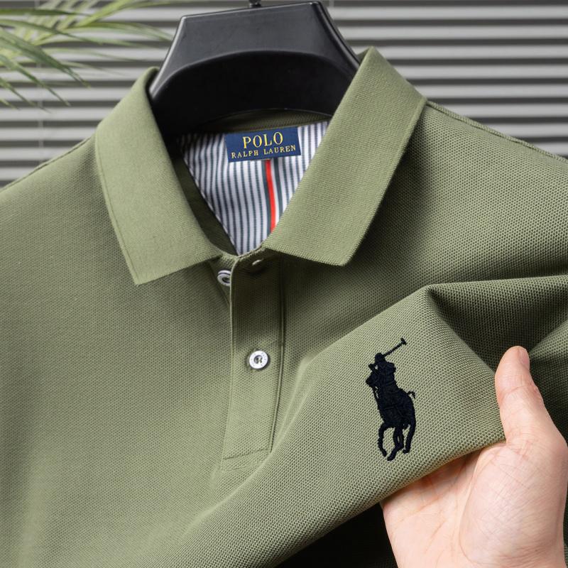 

Polo Ralph Lauren Летняя мужская новая вышивка пони однотонная чистый хлопок свободная деловая повседневная рубашка поло XL