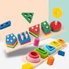 Montessori-Holzspielzeug für Kinder, Holzsortier- und Stapelspielzeug für Babys, Kleinkinder, pädagogische Form, Farbsortierer, Geschenke für Vorschulkinder