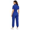 Damen Kurzarm Chirurgenanzug Mehrere Taschen Reißverschluss vorne Elastische Taille Jogginghose Medizinische Uniform