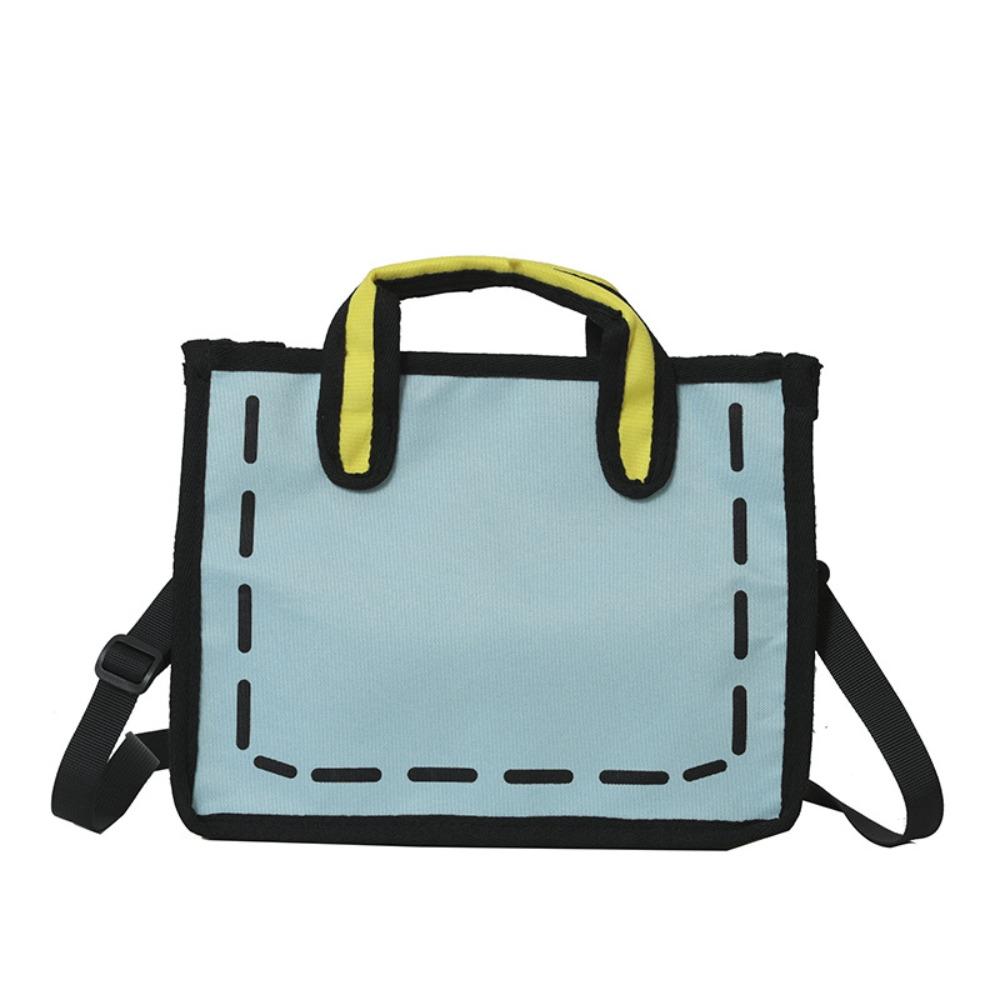 

Canvas 2D Printed Tote Bag Creative Graffiti Messenger Bag Casual Comic Shoulder Bag Travel синий