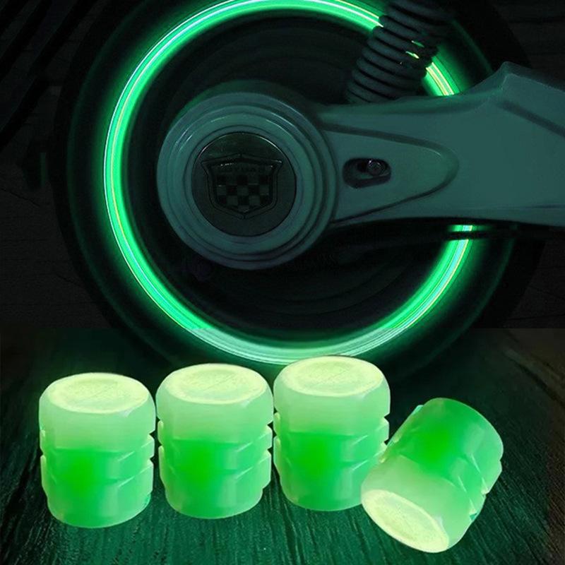 Luminous Valve Caps Fluorescent Night Car Tire Valve Caps Motorcycle Bike Glowing Decor Wheel Nozzles Tyre Cap Car Accessories Stem Caps1