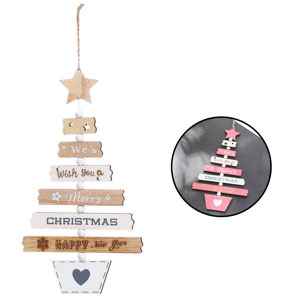 Christmas Letters Decorative Ornaments Christmas Tree Pendants Wooden