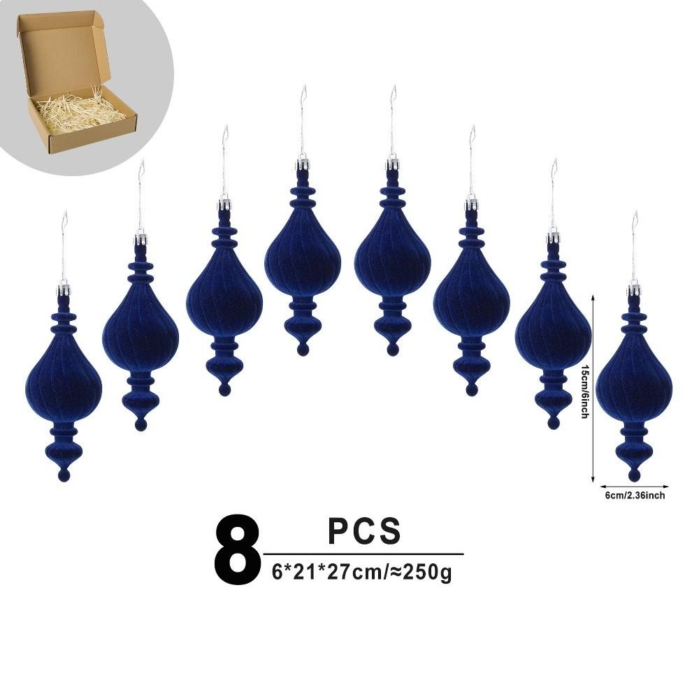 6pcs/Box Plastic Christmas Tree Ornament DIY Crafts Painted Plastic Cone Ornaments  Home Tree Decor
