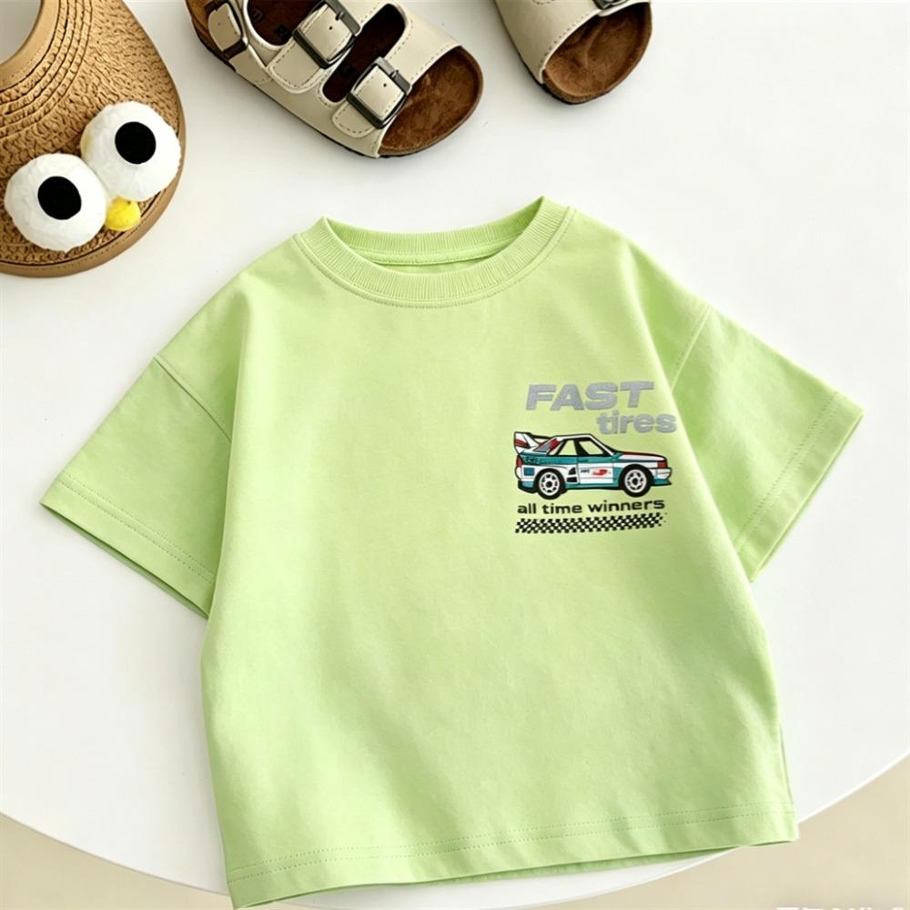 Round Neck Tops Clothing New Child's Summer Clothes Thin Lovely Short Sleeve For Toddler Fashion Simple TShirt