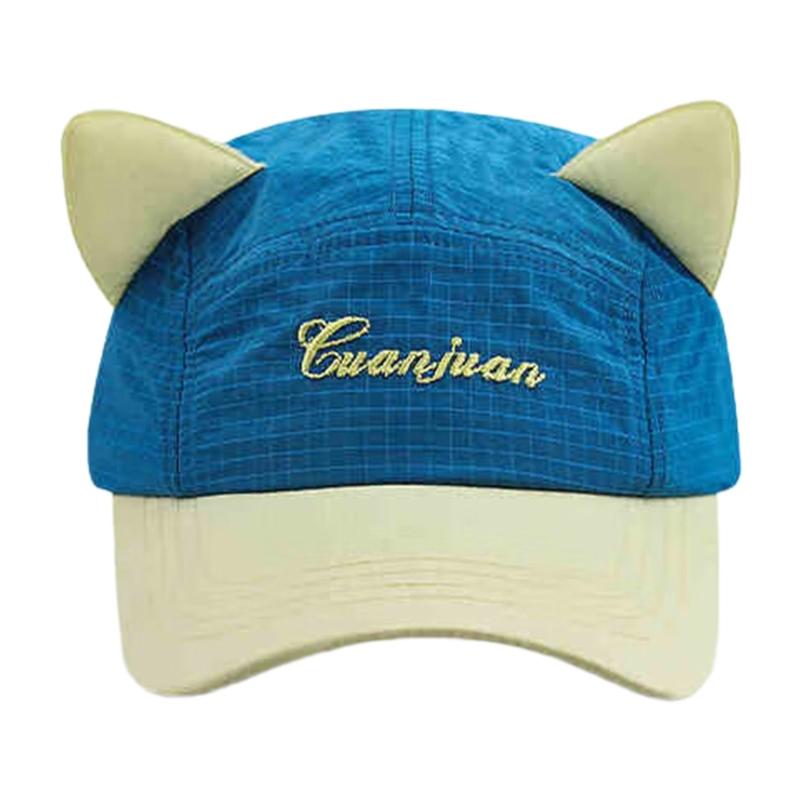 Modern Cats Ears Sun Caps with Sunglasses Breathable Sun Protective Headwear Snapbacks Hat For Outdoor Adventures