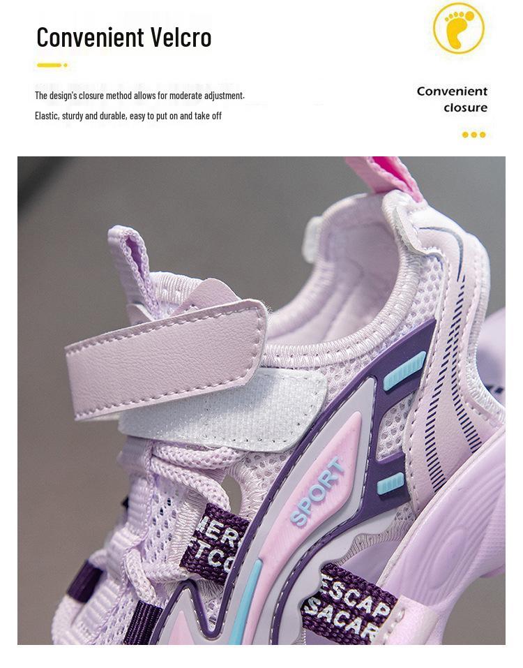 Kids' Non-slip Closed-toe Sports Sandals with Velcro - Soft Sole Beach Shoes for Boys & Girls, Toddlers To Big Kids