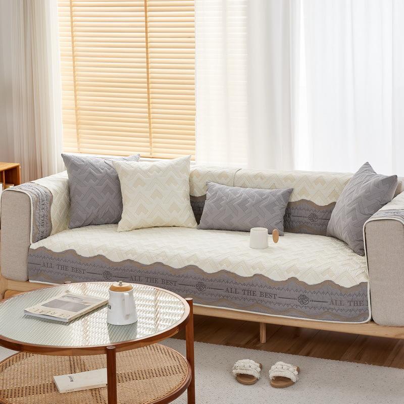 Four Seasons Cotton Anti-Cat Scratch Sofa Cushion Cover Fabric Simple Modern Summer Pure Cotton Leather Sofa Cushion Sofa Cover Towel